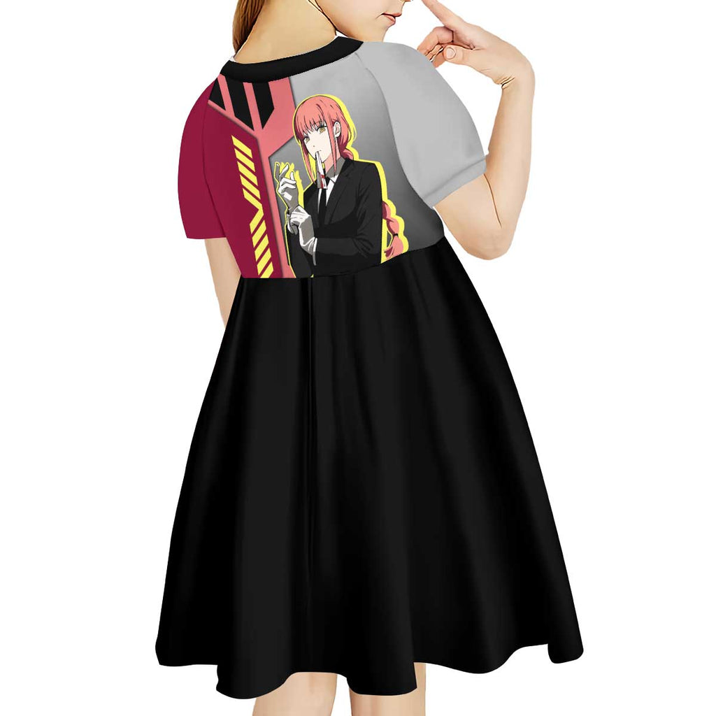 Makima from Chainsaw Man Kid Short Sleeve Dress with Cool Posing and Character Design - The Mazicc