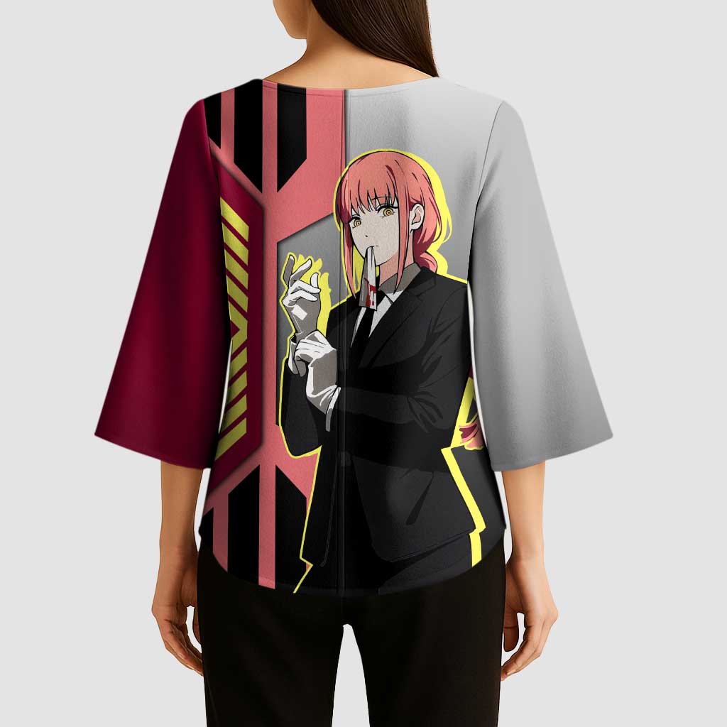 Makima from Chainsaw Man Kimono Sleeve Blouse with Cool Posing and Character Design - The Mazicc