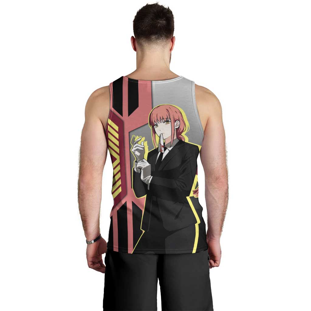 Makima from Chainsaw Man Men Tank Top with Cool Posing and Character Design - The Mazicc