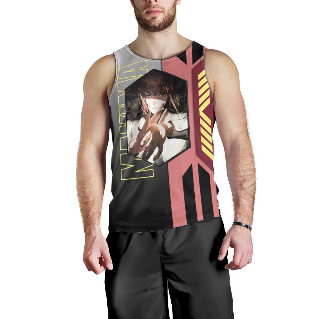 Makima from Chainsaw Man Men Tank Top with Cool Posing and Character Design - The Mazicc
