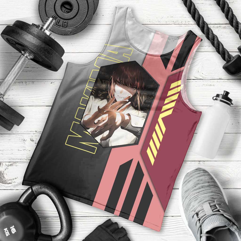 Makima from Chainsaw Man Men Tank Top with Cool Posing and Character Design - The Mazicc