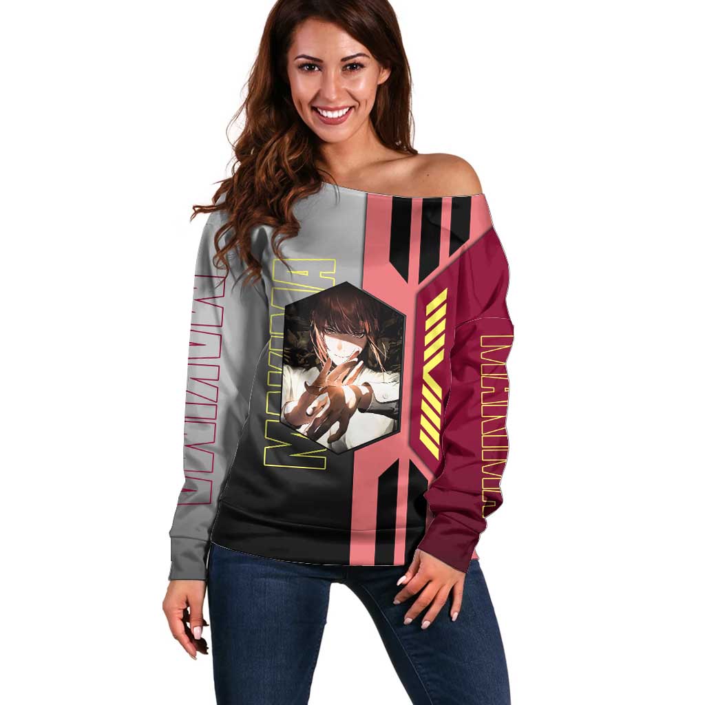 Makima from Chainsaw Man Off Shoulder Sweater with Cool Posing and Character Design - The Mazicc