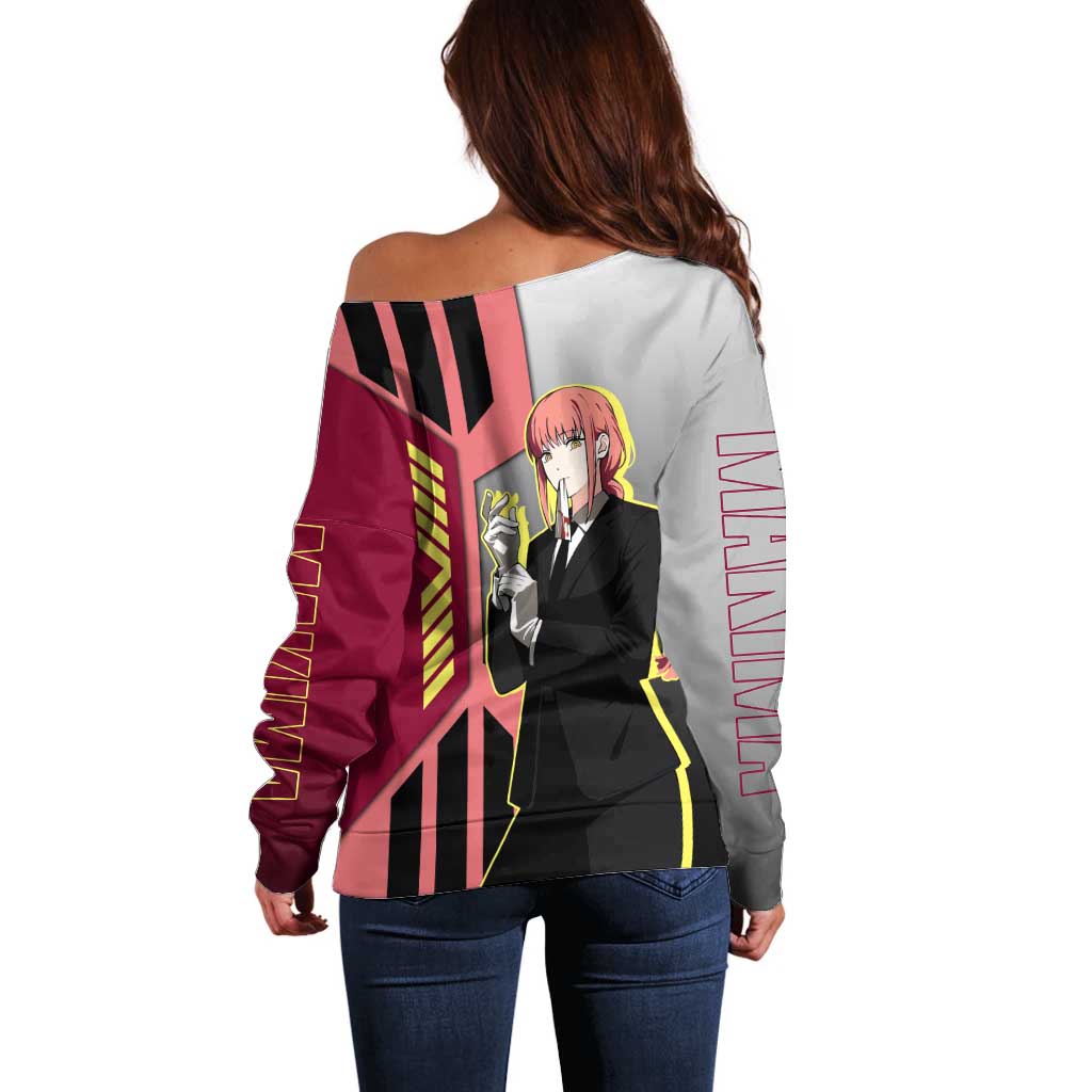 Makima from Chainsaw Man Off Shoulder Sweater with Cool Posing and Character Design - The Mazicc