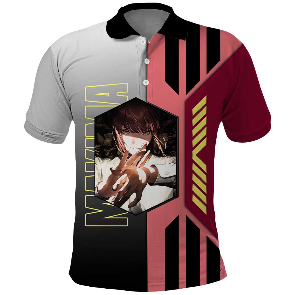 Makima from Chainsaw Man Polo Shirt with Cool Posing and Character Design - The Mazicc