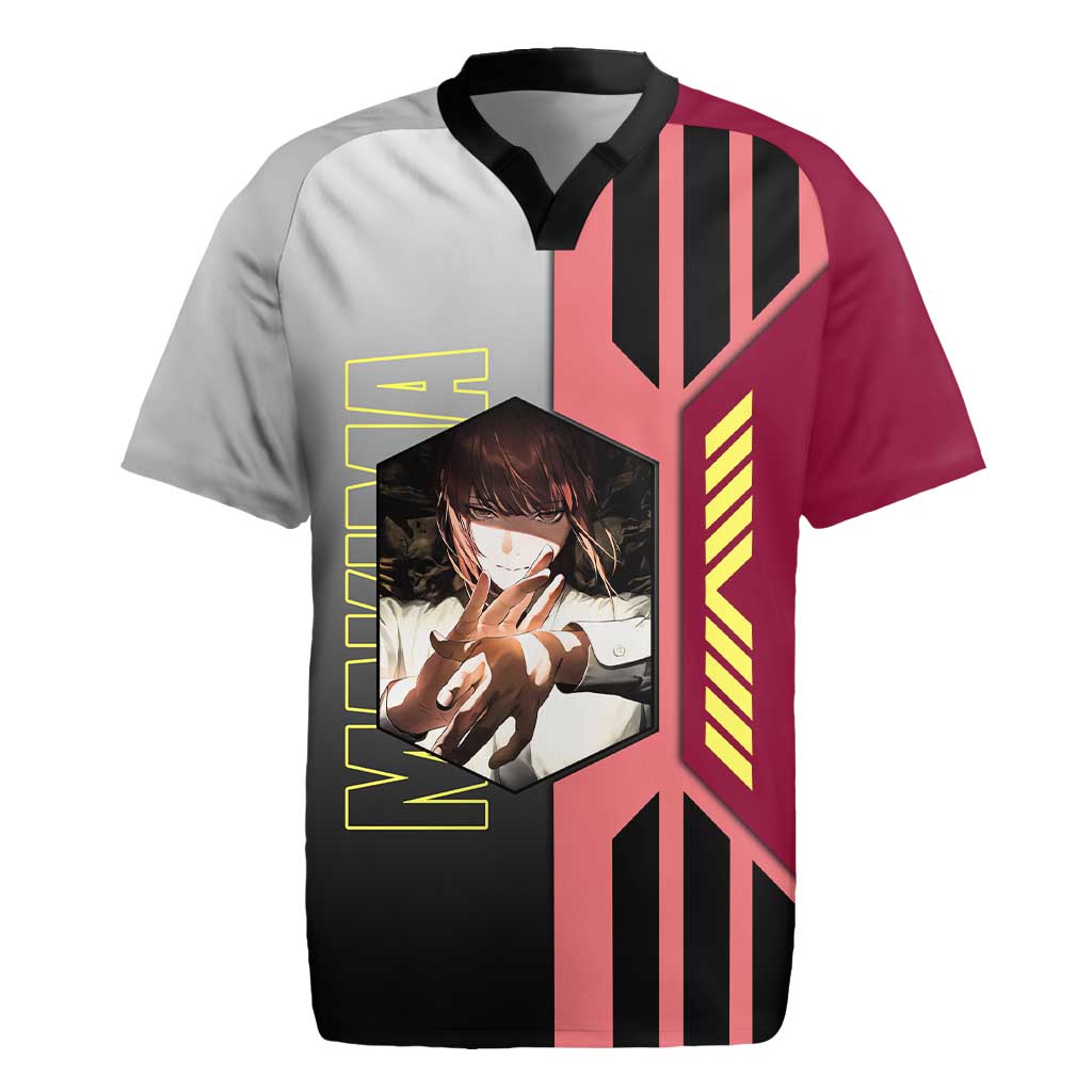 Makima from Chainsaw Man Rugby Jersey with Cool Posing and Character Design - The Mazicc