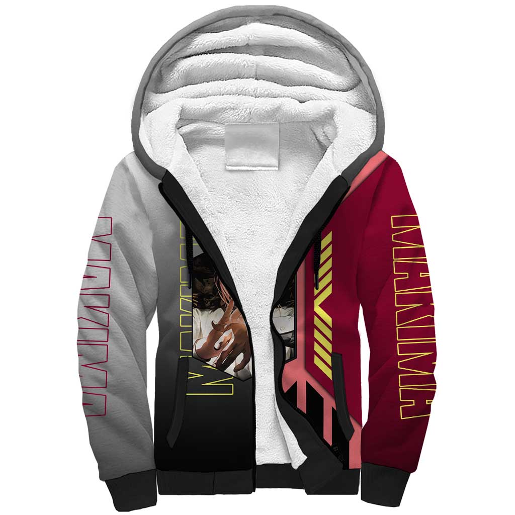 Makima from Chainsaw Man Sherpa Hoodie with Cool Posing and Character Design - The Mazicc