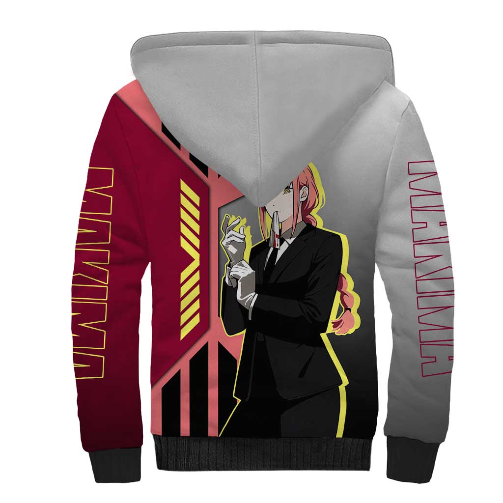 Makima from Chainsaw Man Sherpa Hoodie with Cool Posing and Character Design - The Mazicc