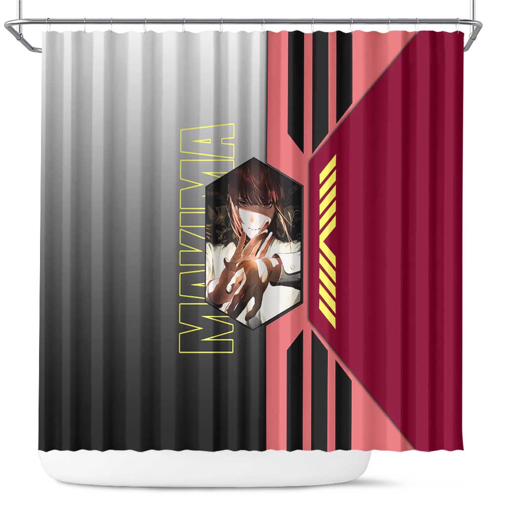 Makima from Chainsaw Man Shower Curtain with Cool Posing and Character Design - The Mazicc