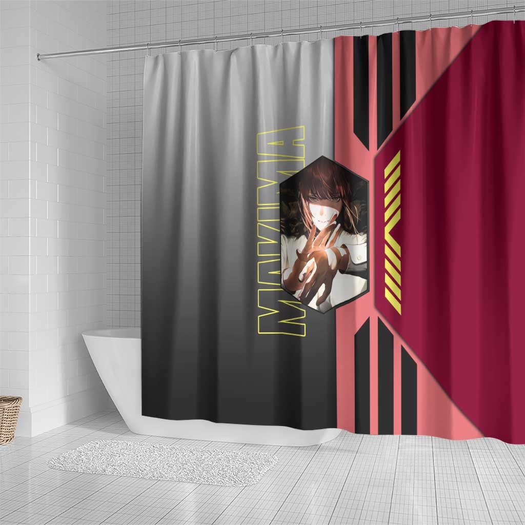 Makima from Chainsaw Man Shower Curtain with Cool Posing and Character Design - The Mazicc