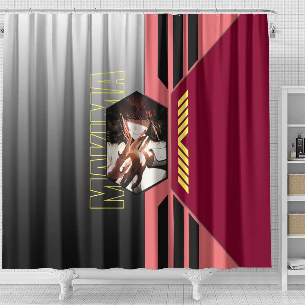 Makima from Chainsaw Man Shower Curtain with Cool Posing and Character Design - The Mazicc