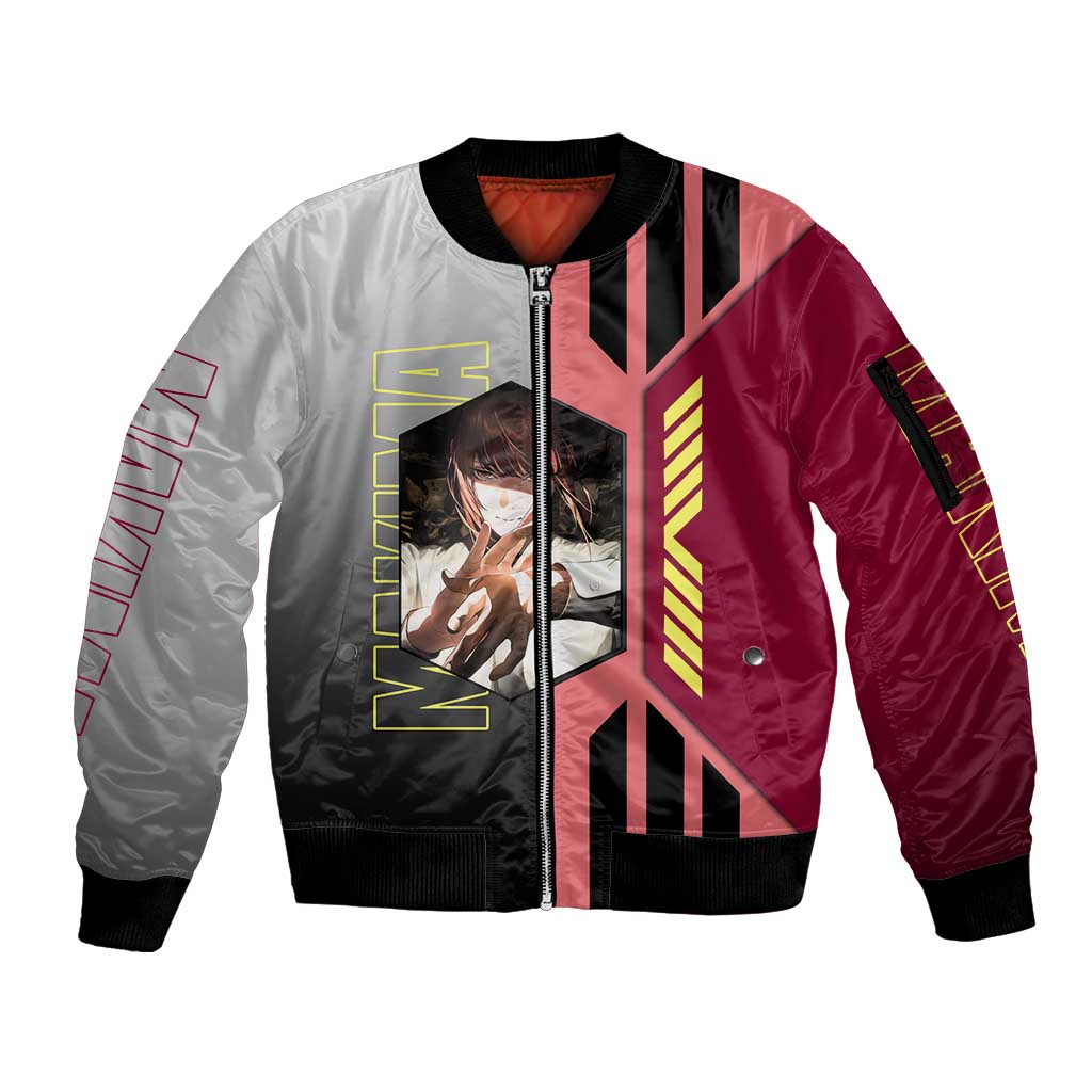 Makima from Chainsaw Man Sleeve Zip Bomber Jacket with Cool Posing and Character Design - The Mazicc