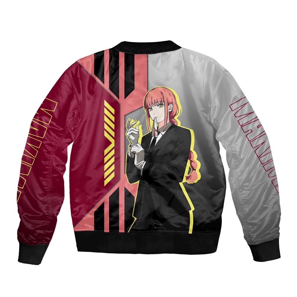 Makima from Chainsaw Man Sleeve Zip Bomber Jacket with Cool Posing and Character Design - The Mazicc