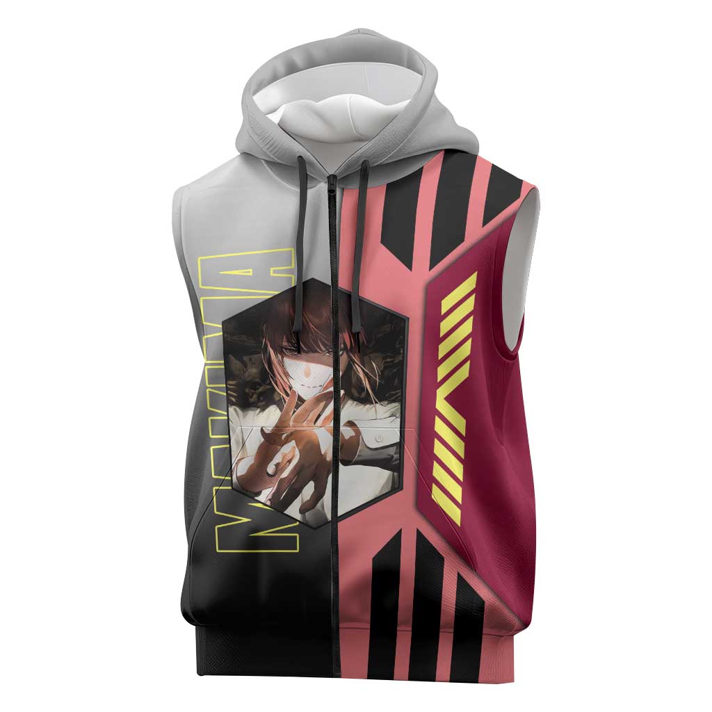 Makima from Chainsaw Man Sleeveless Zip Hoodie with Cool Posing and Character Design - The Mazicc