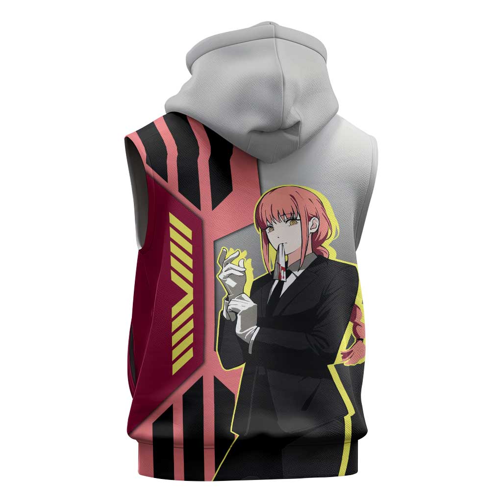 Makima from Chainsaw Man Sleeveless Zip Hoodie with Cool Posing and Character Design - The Mazicc