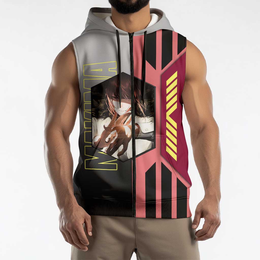 Makima from Chainsaw Man Sleeveless Zip Hoodie with Cool Posing and Character Design - The Mazicc