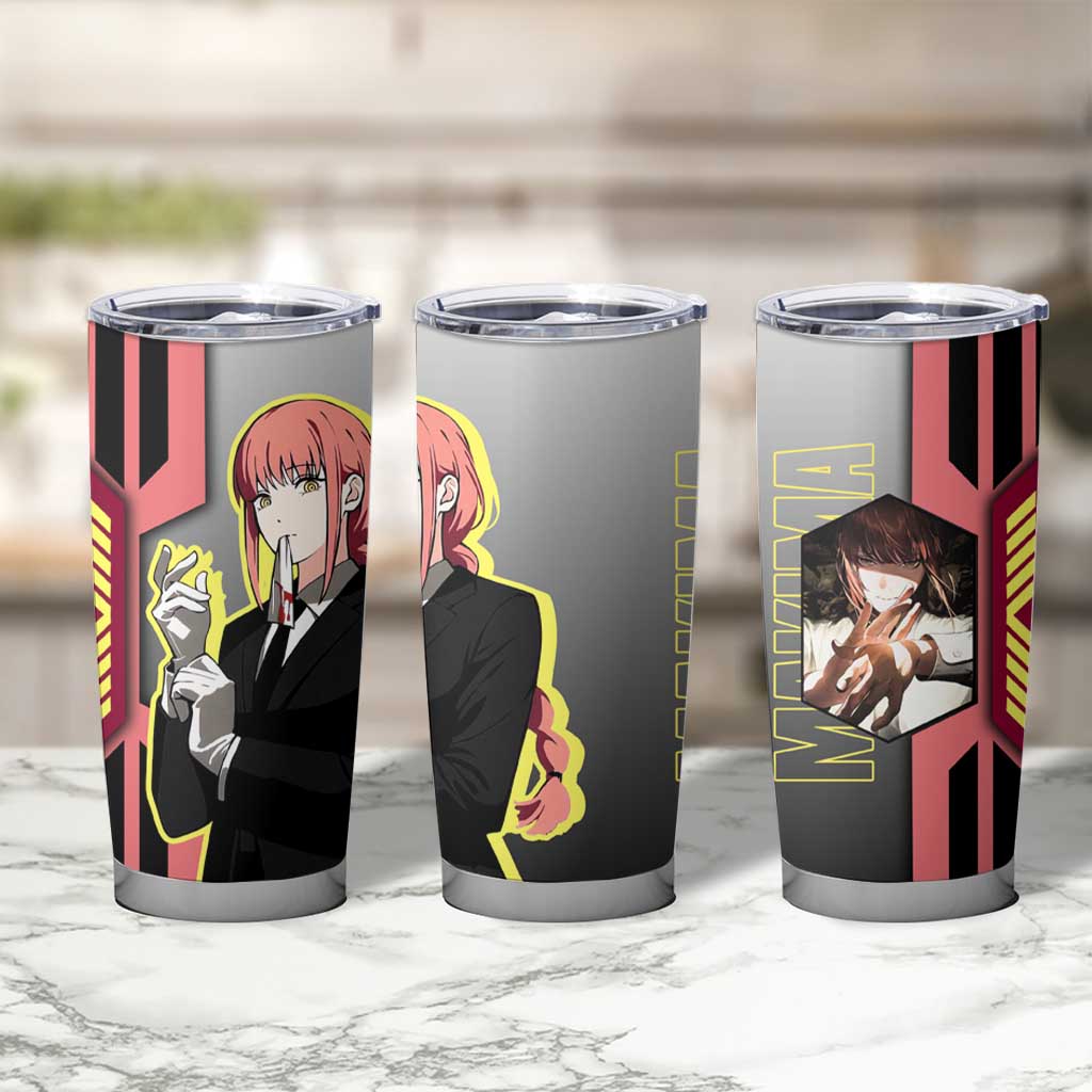 Makima from Chainsaw Man Tumbler Cup with Cool Posing and Character Design - The Mazicc