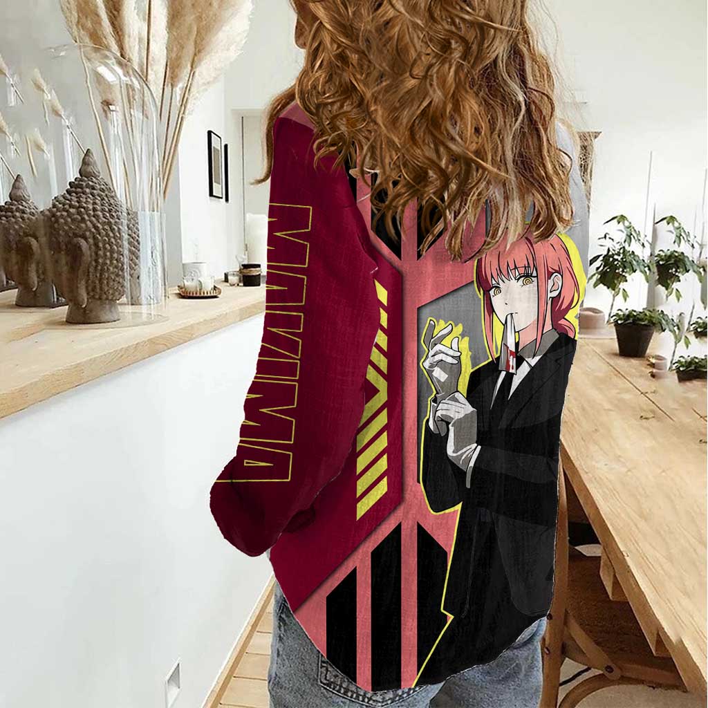 Makima from Chainsaw Man Women Casual Shirt with Cool Posing and Character Design - The Mazicc