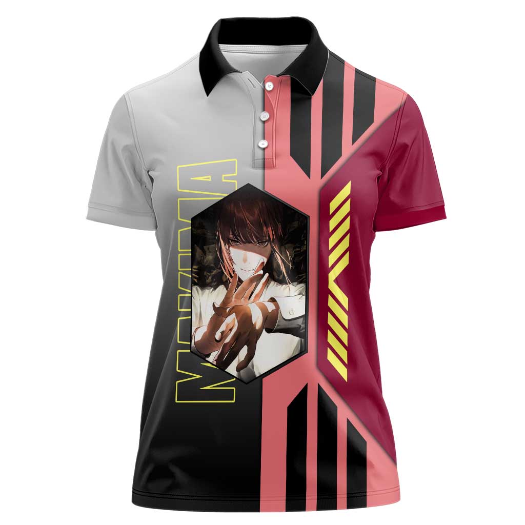 Makima from Chainsaw Man Women Polo Shirt with Cool Posing and Character Design - The Mazicc