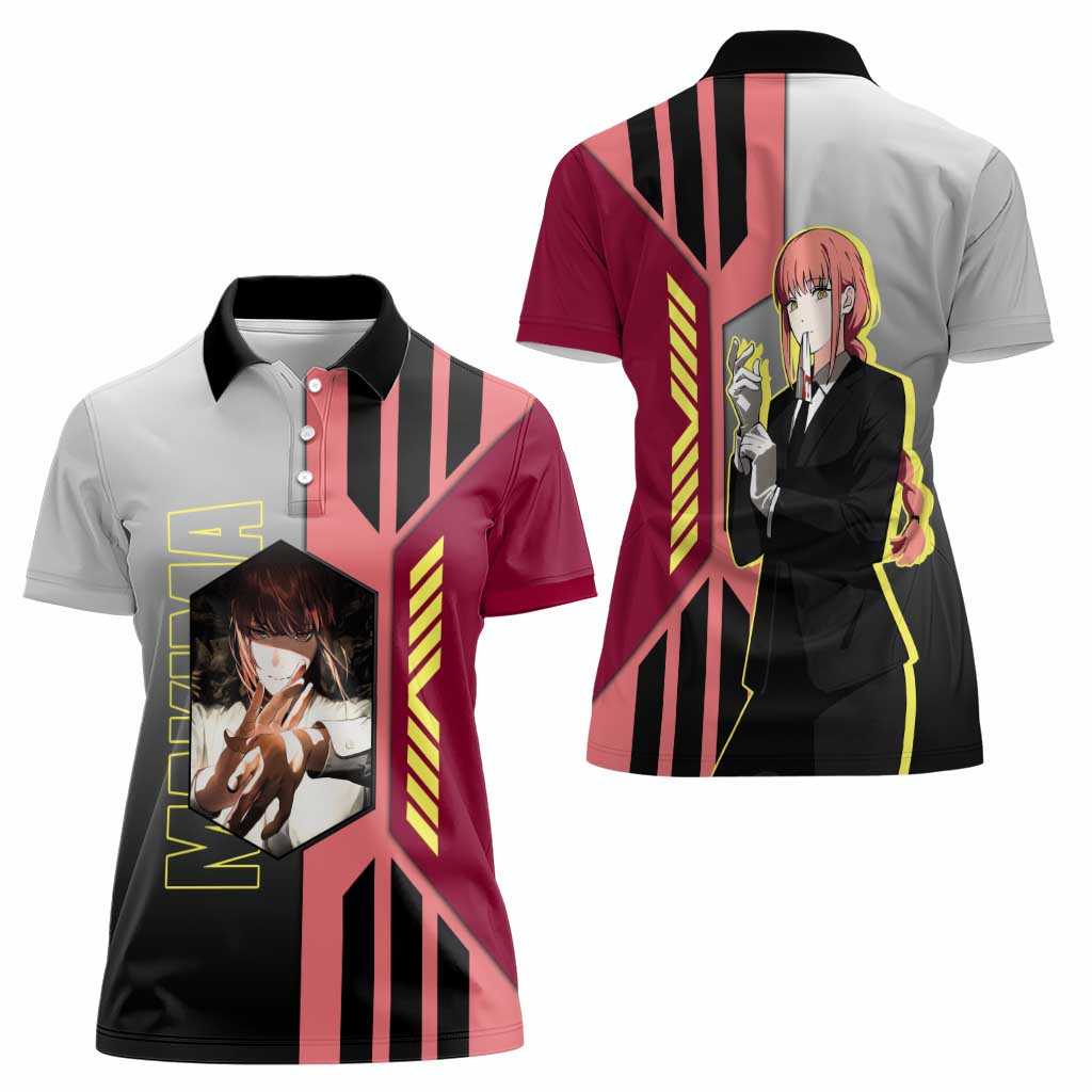Makima from Chainsaw Man Women Polo Shirt with Cool Posing and Character Design - The Mazicc