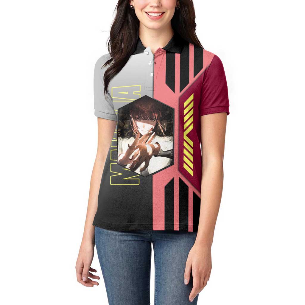 Makima from Chainsaw Man Women Polo Shirt with Cool Posing and Character Design - The Mazicc