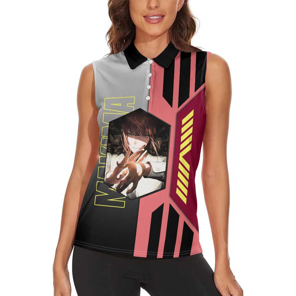Makima from Chainsaw Man Women Sleeveless Polo Shirt with Cool Posing and Character Design - The Mazicc
