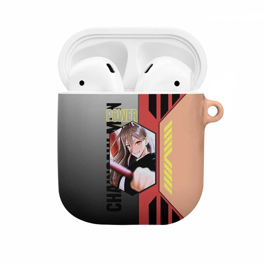 Power from Chainsaw Man AirPods Case with Cat in Hand and Stylish Pose Design - The Mazicc