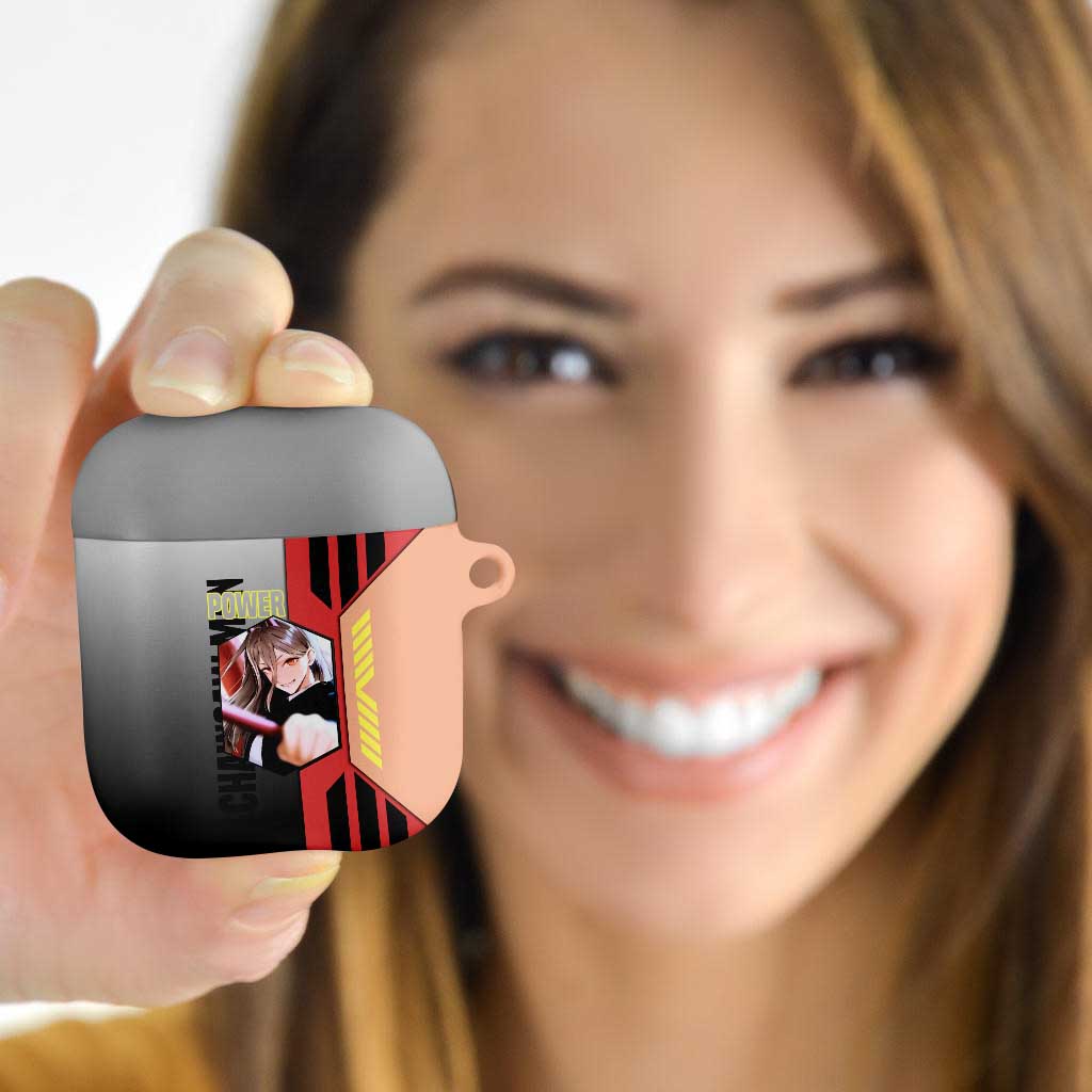 Power from Chainsaw Man AirPods Case with Cat in Hand and Stylish Pose Design - The Mazicc