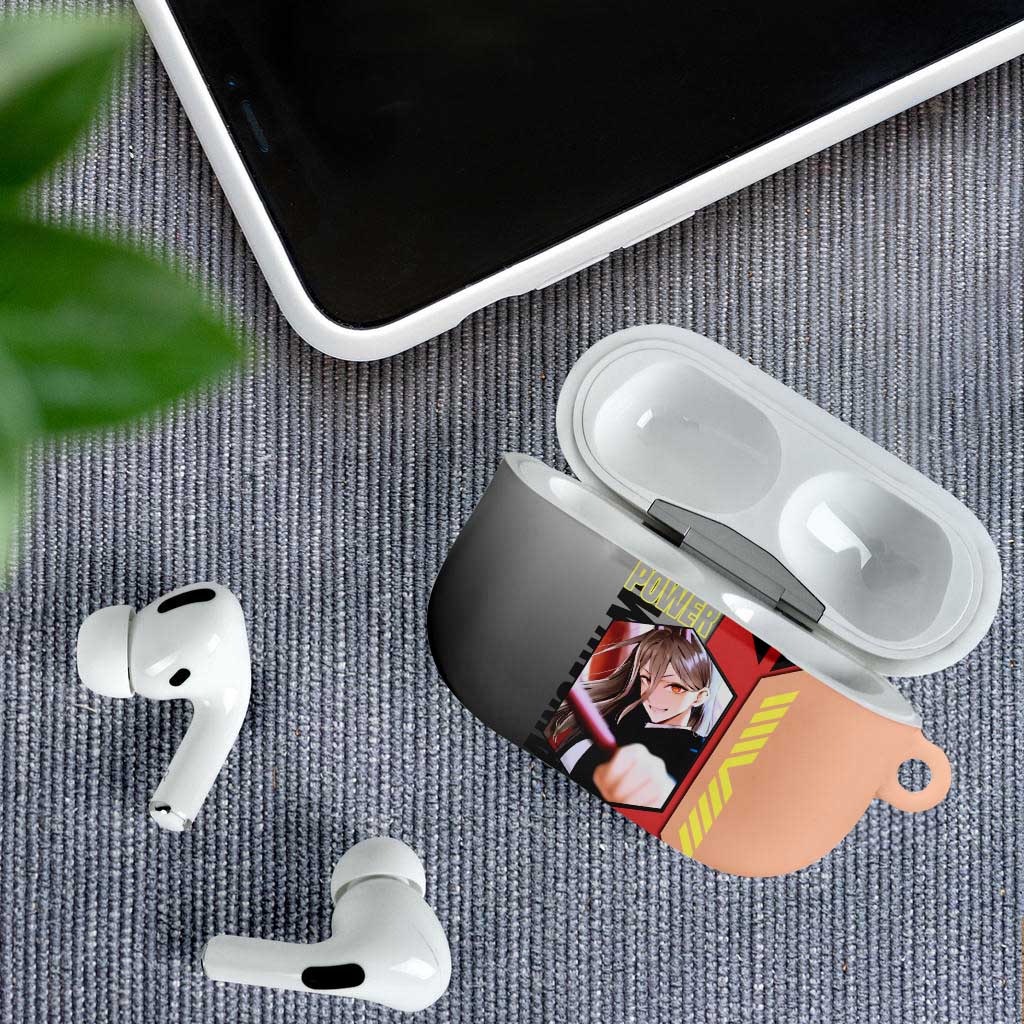 Power from Chainsaw Man AirPods Case with Cat in Hand and Stylish Pose Design - The Mazicc