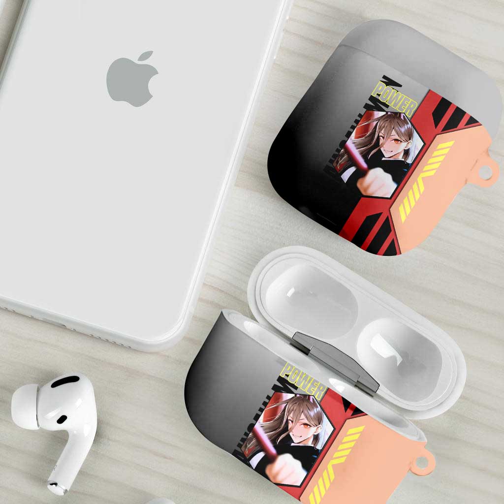 Power from Chainsaw Man AirPods Case with Cat in Hand and Stylish Pose Design - The Mazicc