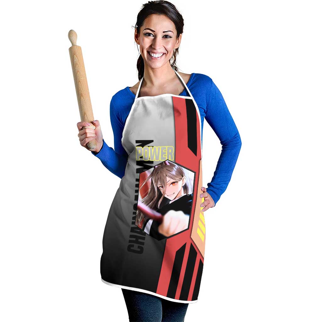 Power from Chainsaw Man Apron with Cat in Hand and Stylish Pose Design - The Mazicc