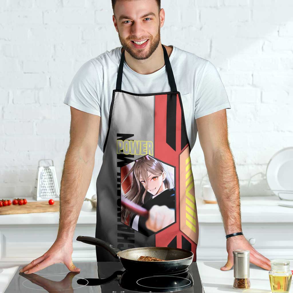 Power from Chainsaw Man Apron with Cat in Hand and Stylish Pose Design - The Mazicc