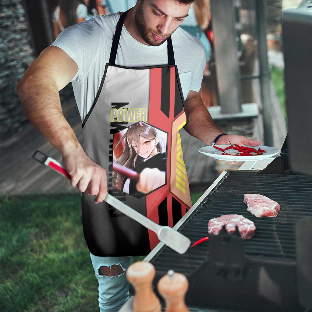Power from Chainsaw Man Apron with Cat in Hand and Stylish Pose Design - The Mazicc