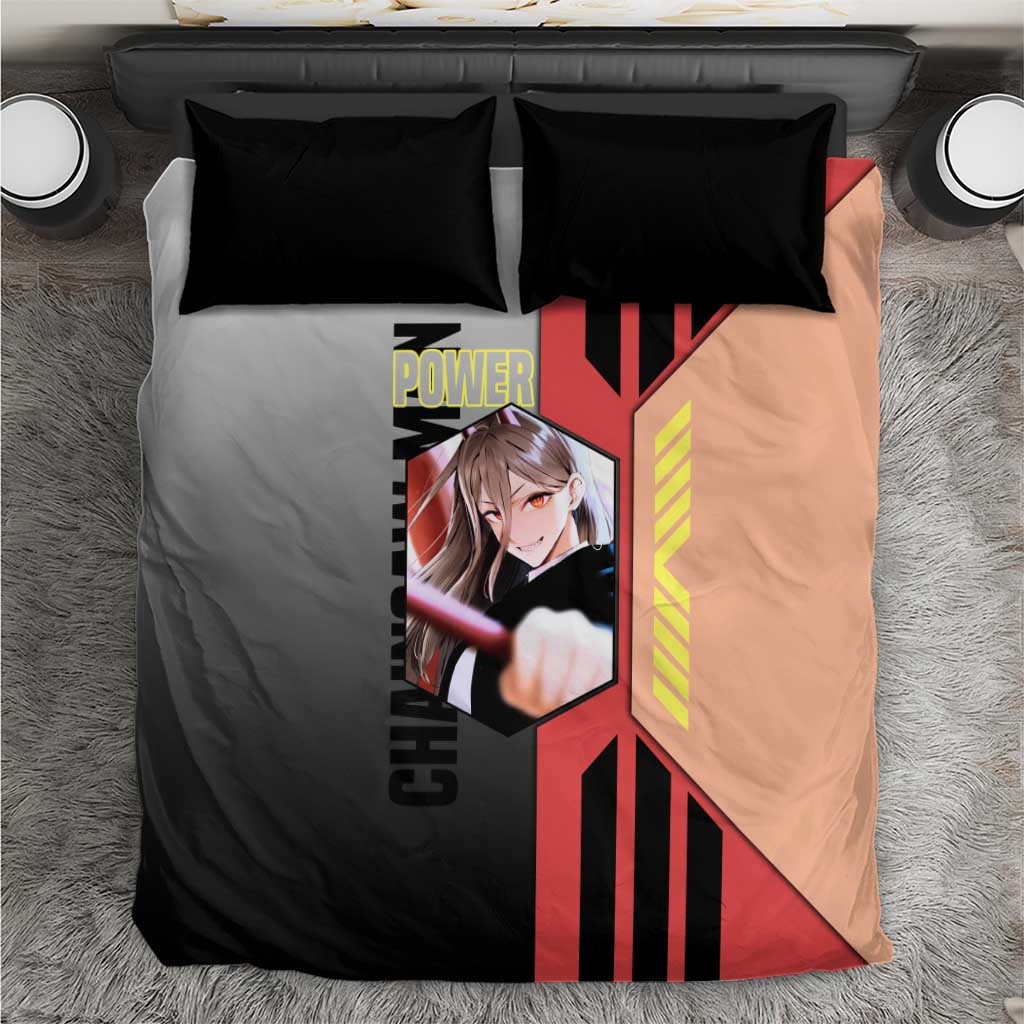 Power from Chainsaw Man Bedding Set with Cat in Hand and Stylish Pose Design - The Mazicc