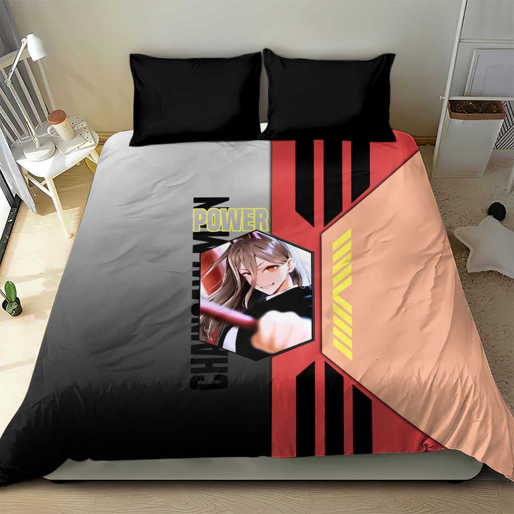 Power from Chainsaw Man Bedding Set with Cat in Hand and Stylish Pose Design - The Mazicc