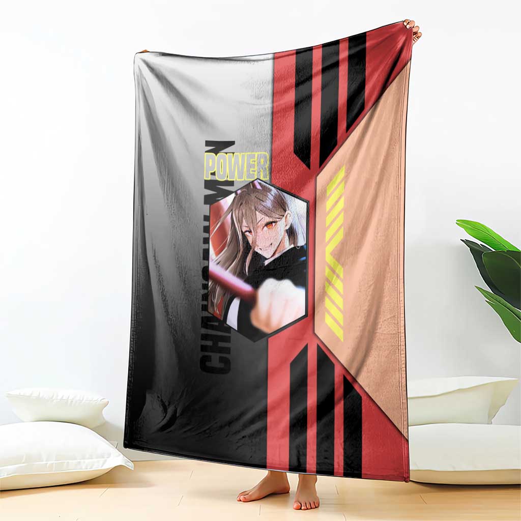 Power from Chainsaw Man Blanket with Cat in Hand and Stylish Pose Design - The Mazicc