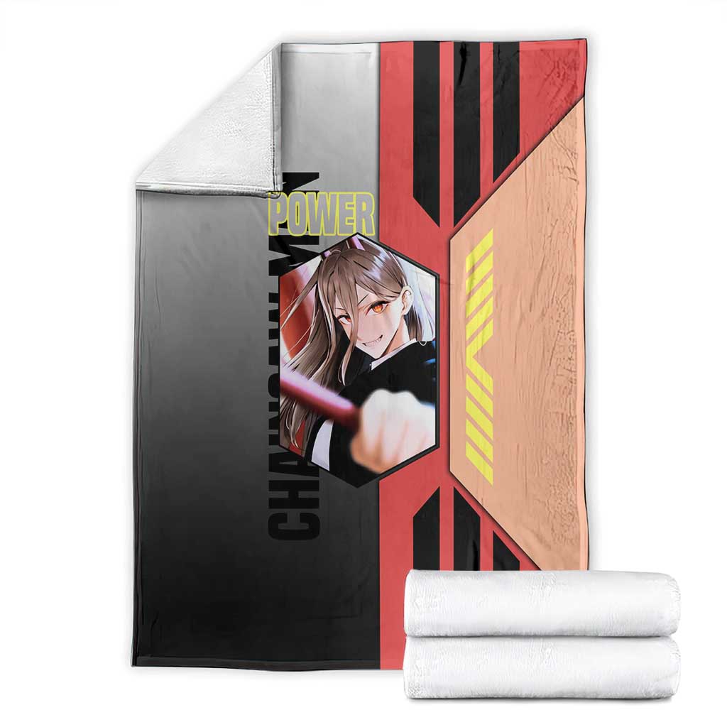 Power from Chainsaw Man Blanket with Cat in Hand and Stylish Pose Design - The Mazicc