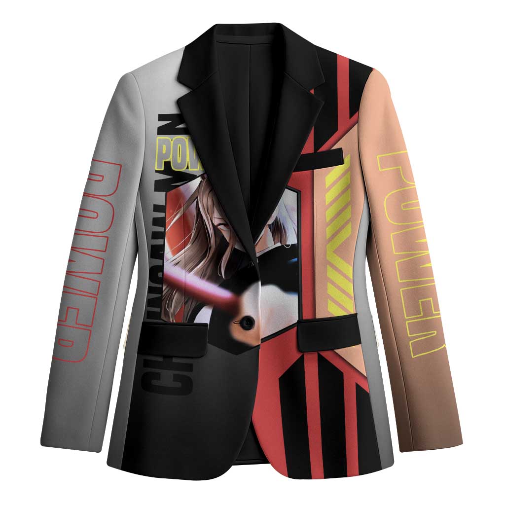 Power from Chainsaw Man Blazer with Cat in Hand and Stylish Pose Design - The Mazicc
