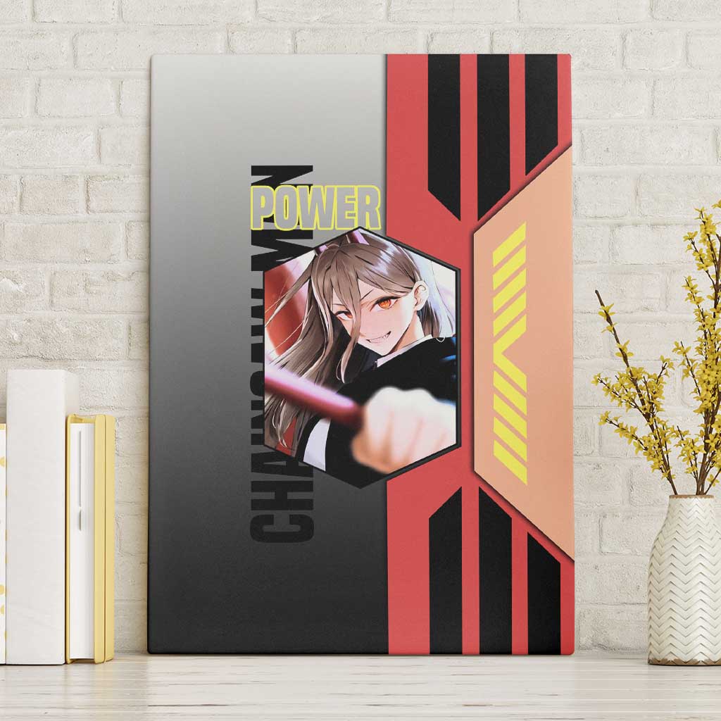 Power from Chainsaw Man Canvas Wall Art with Cat in Hand and Stylish Pose Design - The Mazicc