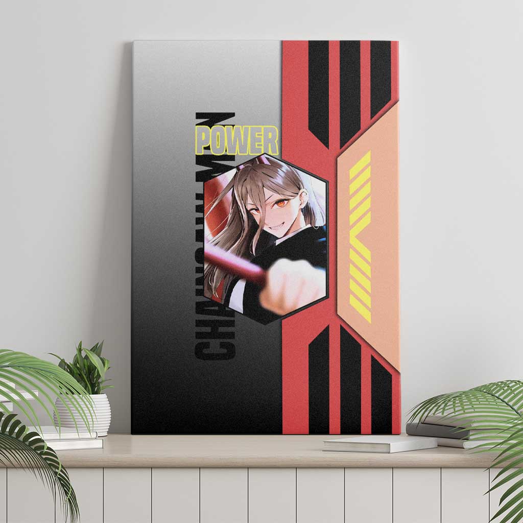 Power from Chainsaw Man Canvas Wall Art with Cat in Hand and Stylish Pose Design - The Mazicc