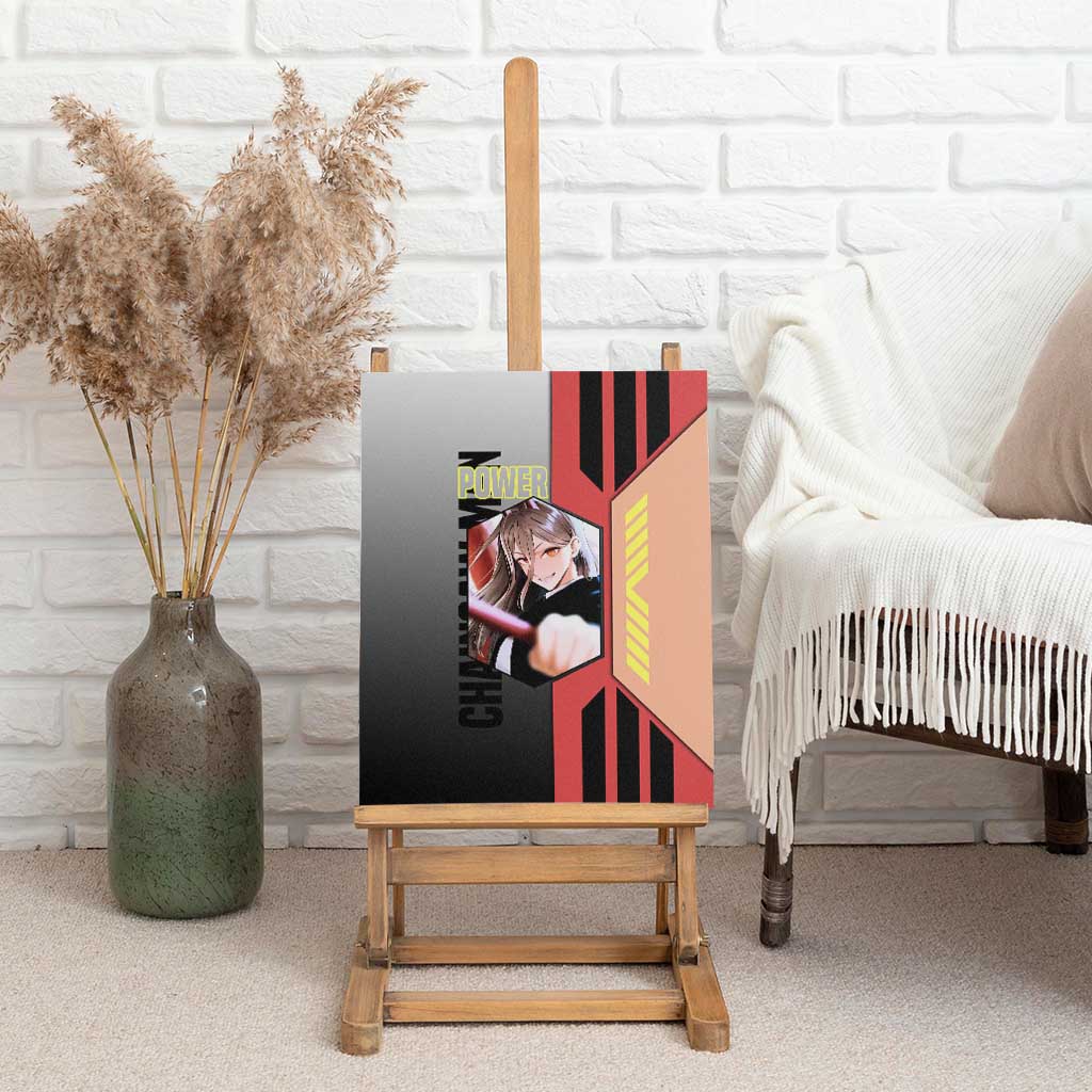 Power from Chainsaw Man Canvas Wall Art with Cat in Hand and Stylish Pose Design - The Mazicc