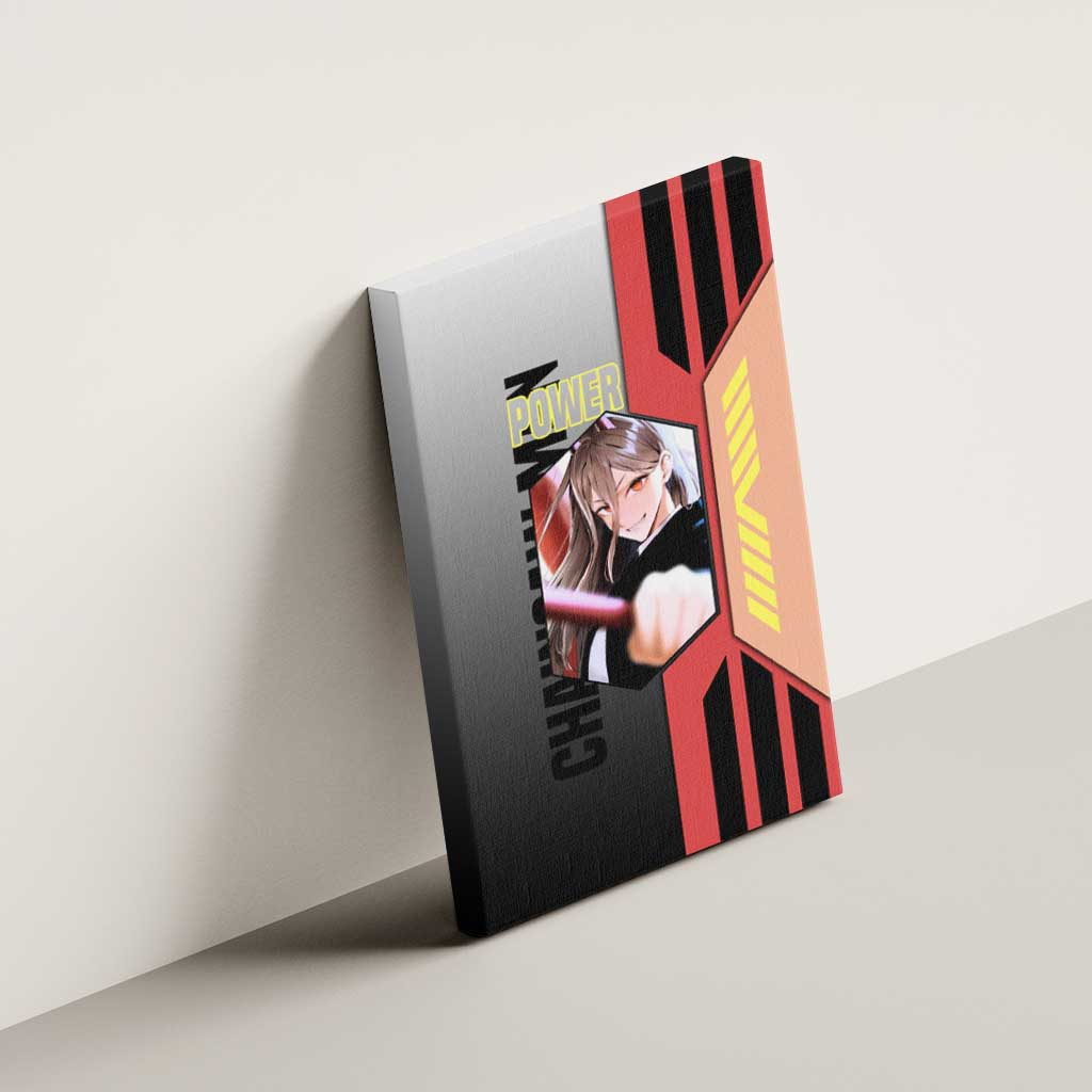 Power from Chainsaw Man Canvas Wall Art with Cat in Hand and Stylish Pose Design - The Mazicc