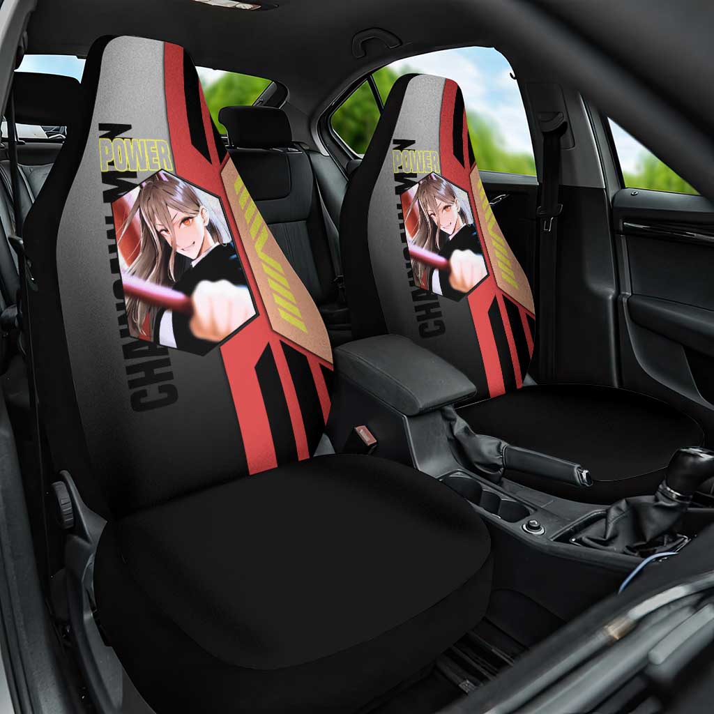 Power from Chainsaw Man Car Seat Cover with Cat in Hand and Stylish Pose Design - The Mazicc