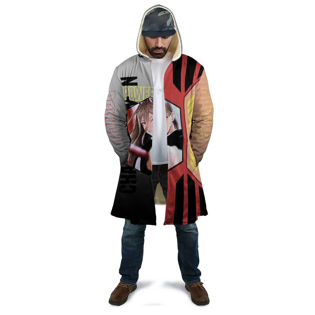 Power from Chainsaw Man Cloak with Cat in Hand and Stylish Pose Design - The Mazicc