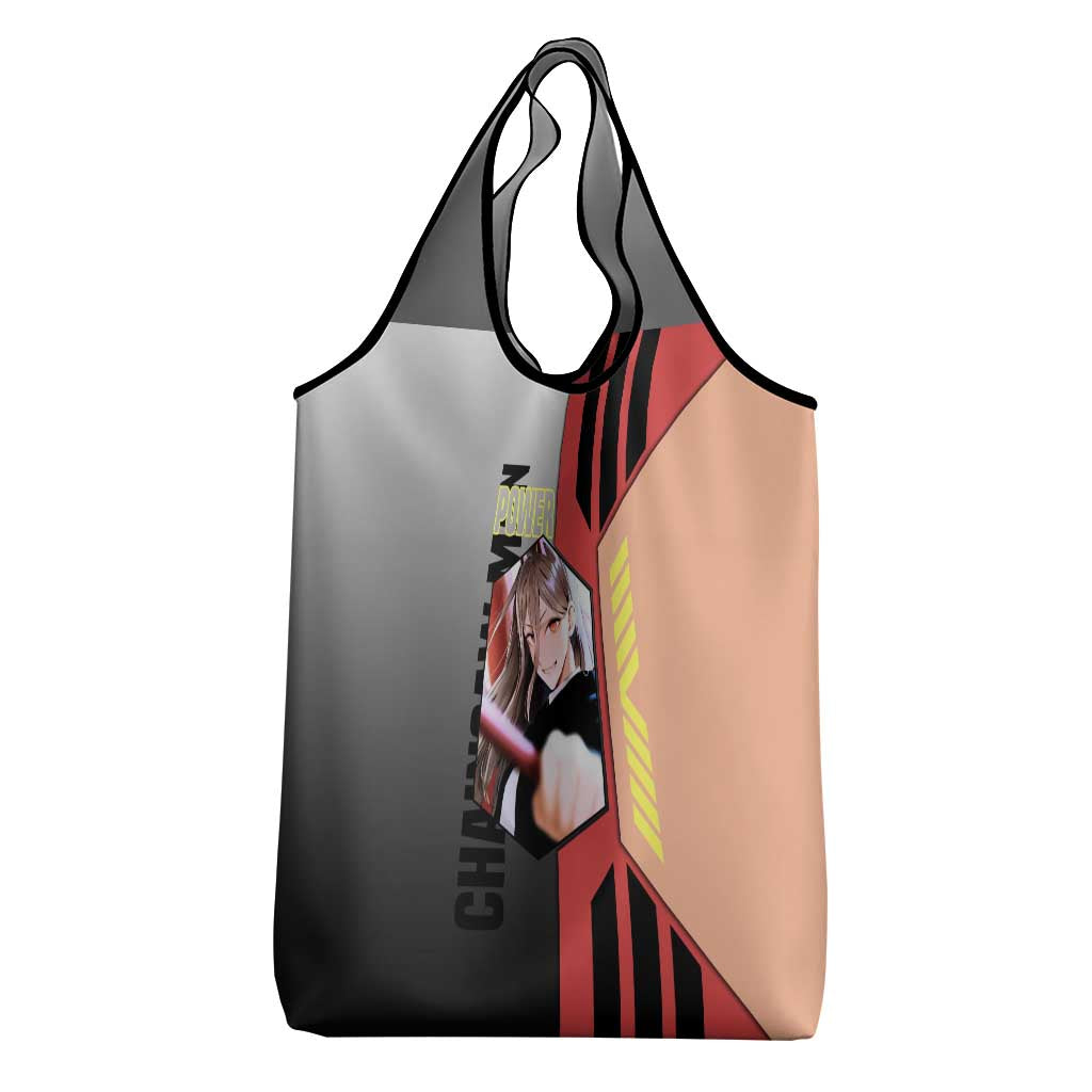 Power from Chainsaw Man Grocery Bag with Cat in Hand and Stylish Pose Design - The Mazicc
