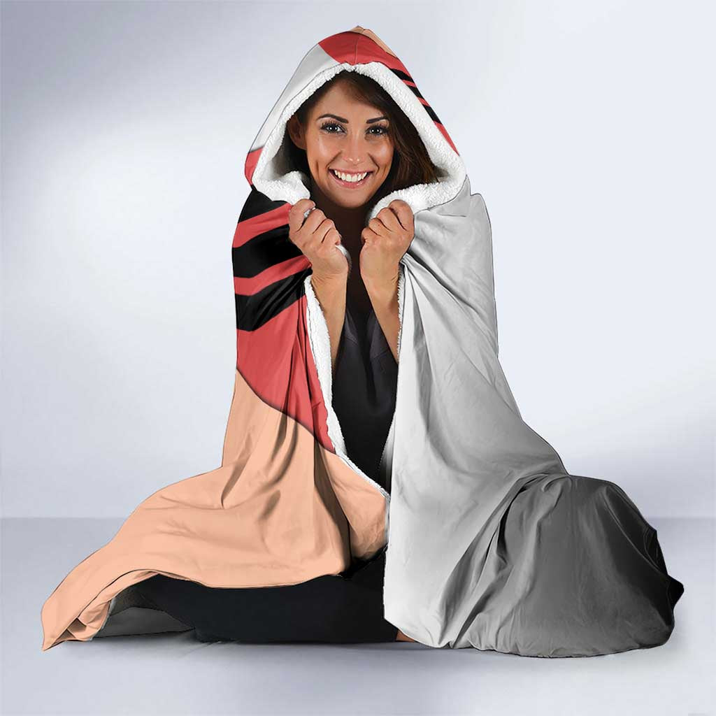Power from Chainsaw Man Hooded Blanket with Cat in Hand and Stylish Pose Design - The Mazicc