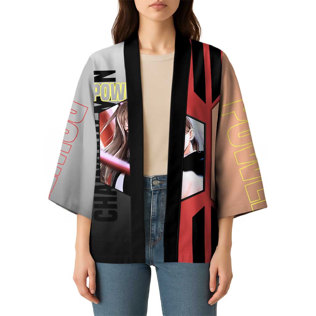 Power from Chainsaw Man Kimono with Cat in Hand and Stylish Pose Design - The Mazicc