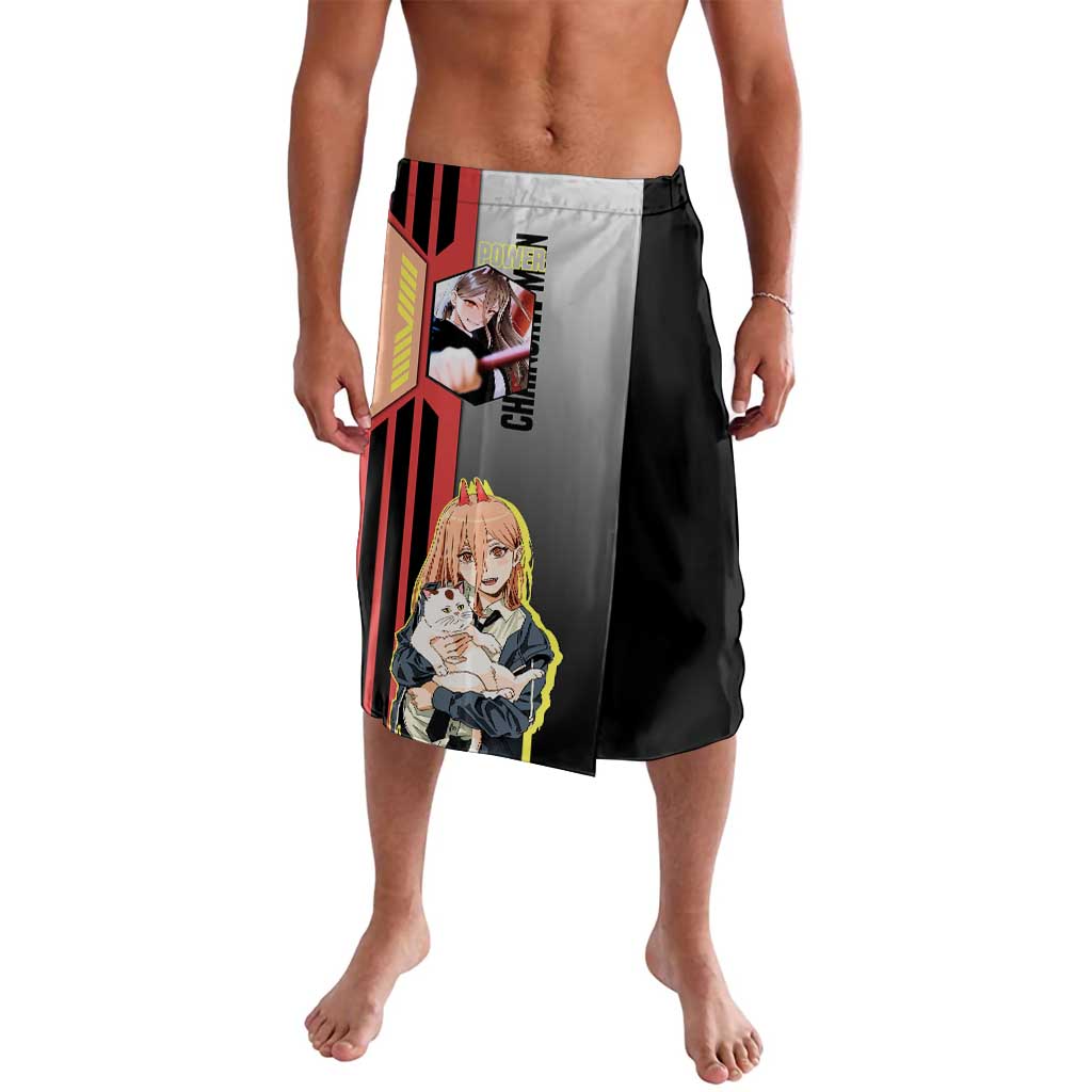 Power from Chainsaw Man Lavalava with Cat in Hand and Stylish Pose Design - The Mazicc