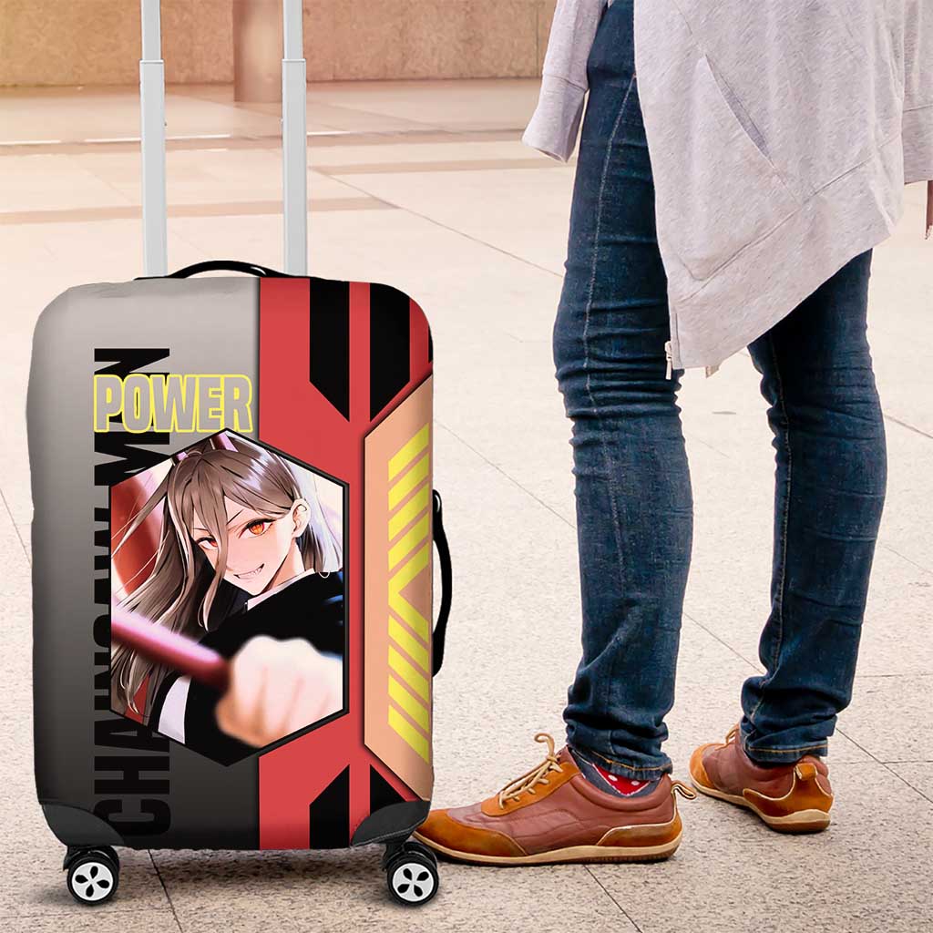 Power from Chainsaw Man Luggage Cover with Cat in Hand and Stylish Pose Design - The Mazicc