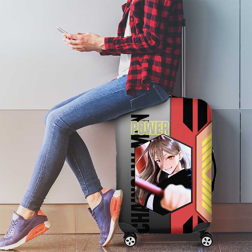 Power from Chainsaw Man Luggage Cover with Cat in Hand and Stylish Pose Design - The Mazicc