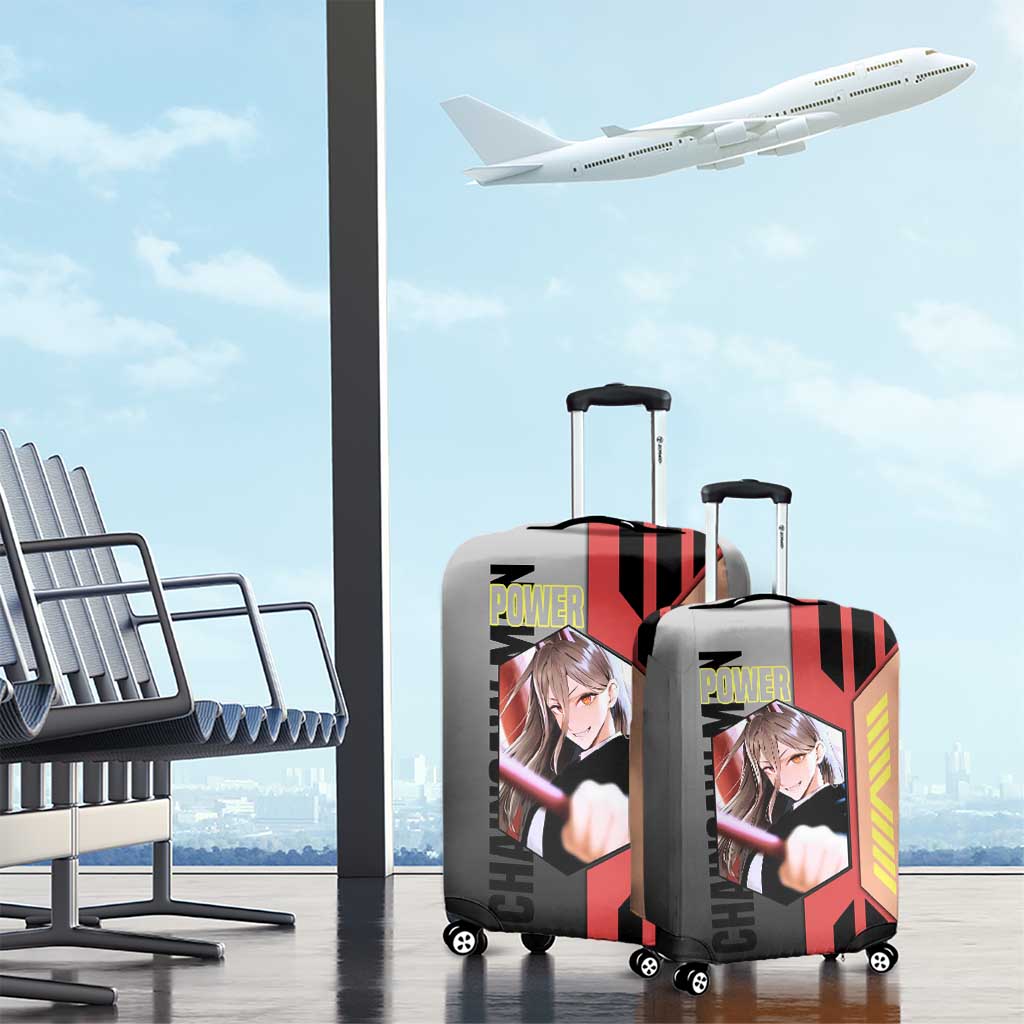 Power from Chainsaw Man Luggage Cover with Cat in Hand and Stylish Pose Design - The Mazicc